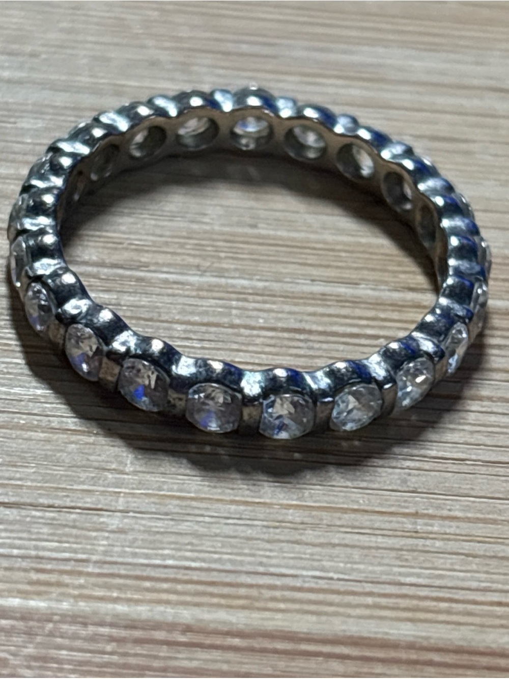 Vintage 925 Sterling Silver Ring MULTI CZ CRYSTALS  SIZE 8 L(@@)K VERY NICE